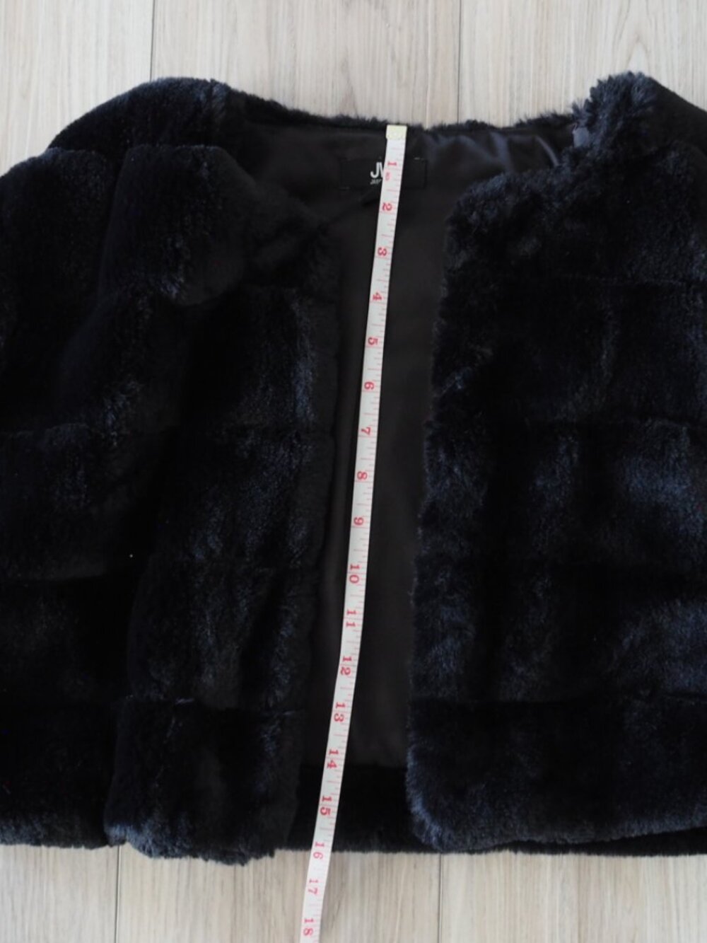 JW Jason Wu Kohl's Black Faux Fur Cropped Bolero Jacket L Quiet Luxury Old Money - Picture 11 of 15
